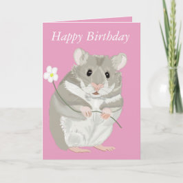Cute Grått och White Hamster med Kort