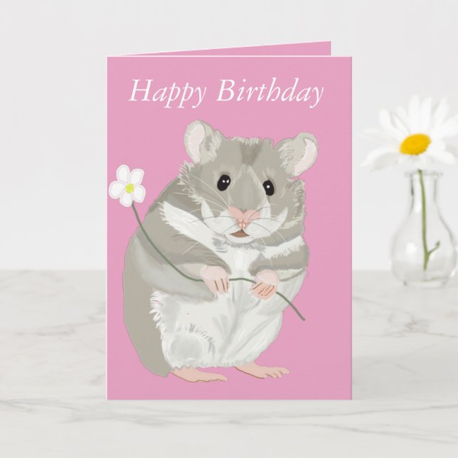 Cute Grått och White Hamster med Kort (Liten växt)