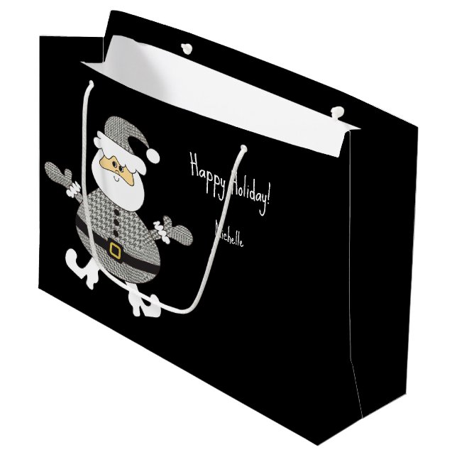 Cute Grått Play Santa Helgdag Illustration (Framsidan Vinklad)