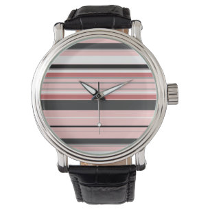 Cute grått rosa rand armbandsur