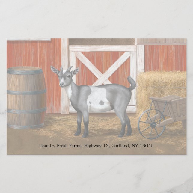 Cute Grått Spoted Goat Brevpapper (Framsida)
