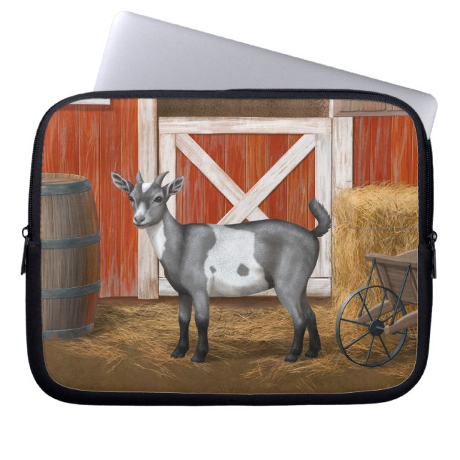 Cute Grått Spoted Goat Laptop Fodral (Framsidan)