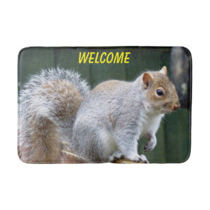 Cute Grått Squirrel Badrumsmatta