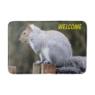 Cute Grått Squirrel Badrumsmatta