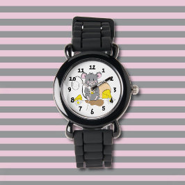 Cute Grått Tecknad Mouse Kid Watch Armbandsur