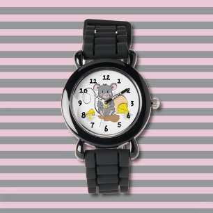 Cute Grått Tecknad Mouse Kid Watch Armbandsur