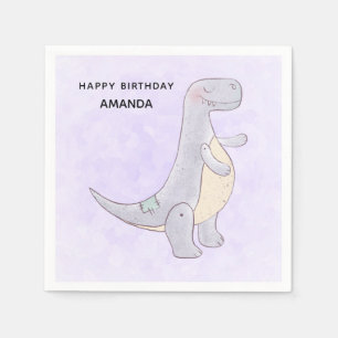 Cute Grått Tyrannosaurus Rex Dinosaur Leksak Birth Pappersservett