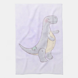 Cute Grått Tyrannosaurus Rex Dinosaur Leksak Kökshandduk