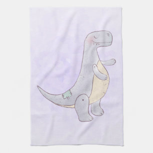 Cute Grått Tyrannosaurus Rex Dinosaur Leksak Kökshandduk
