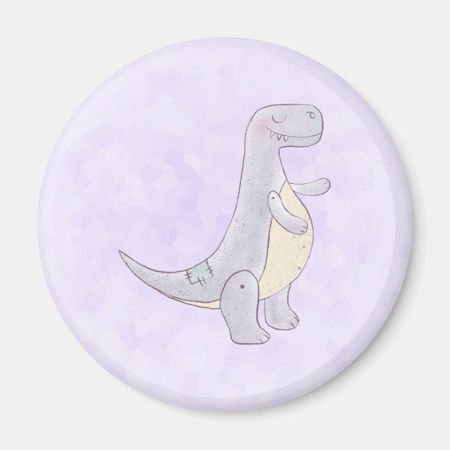 Cute Grått Tyrannosaurus Rex Dinosaur Leksak Magnet (Framsidan)