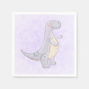 Cute Grått Tyrannosaurus Rex Dinosaur Leksak Pappersservett