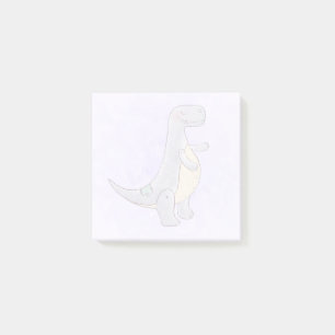 Cute Grått Tyrannosaurus Rex Dinosaur Leksak Post- Post-it Block