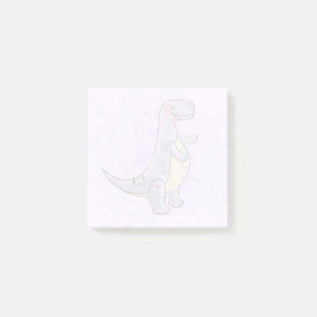 Cute Grått Tyrannosaurus Rex Dinosaur Leksak Post- Post-it Block (Framsida)