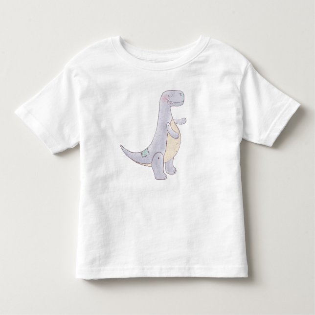 Cute Grått Tyrannosaurus Rex Dinosaur Leksak T Shirt (Framsida)