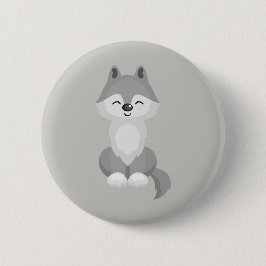 Cute Grått-Varg Knapp