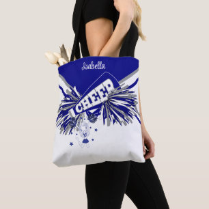 Cute Grått, Vitt och blått, Cheerlead Design 2 Tygkasse