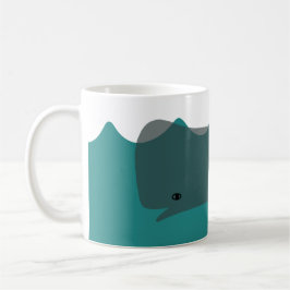 Cute Grått Whale Environmental Art Whales Kids Kaffemugg