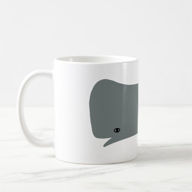 Cute Grått Whale Environmental Art Whales Kids Kaffemugg (Vänster)