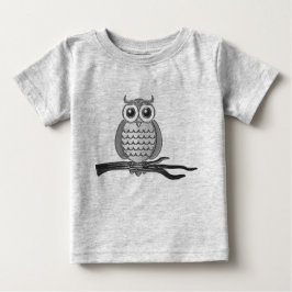 Cute Grått Wise Uggla | T-shirt