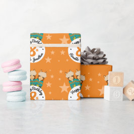 Cute Grattis på födelsedagen Boy Alpacas i Teal Se Presentpapper