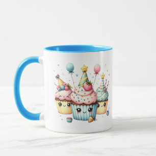 Cute Grattis på födelsedagen cupaka add namn Mugg