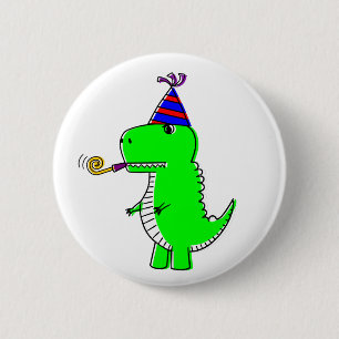 Cute Grattis på födelsedagen Dinosaur Knapp