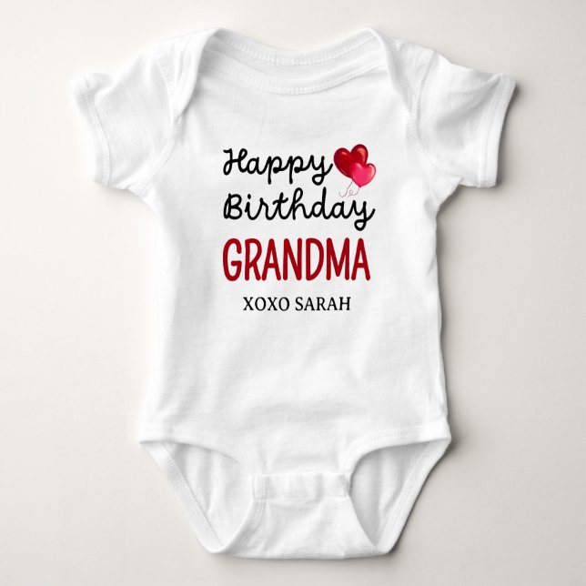 Cute Grattis på födelsedagen Grandma T Shirt (Framsida)
