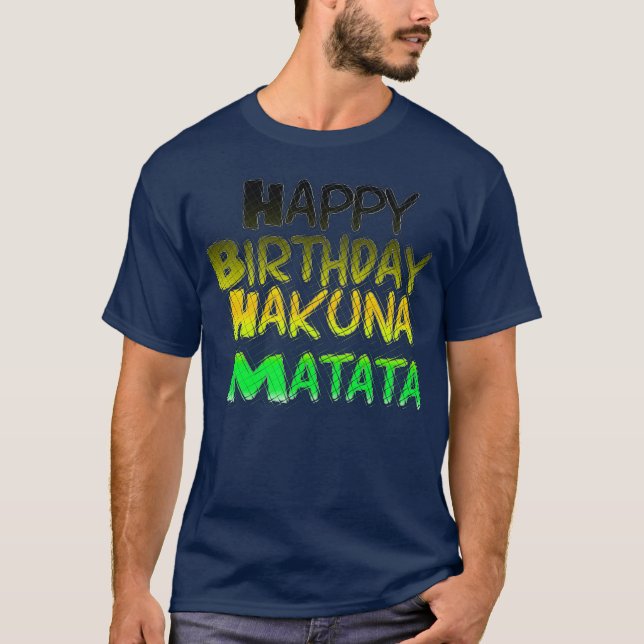 Cute Grattis på födelsedagen Hakuna Basic T-Shirt- T Shirt (Framsida)
