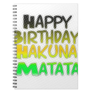 Cute Grattis på födelsedagen Hakuna Matata eco Ins Anteckningsbok Med Spiral