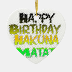 Cute Grattis på födelsedagen Hakuna Matata eco Ins Julgransprydnad Keramik