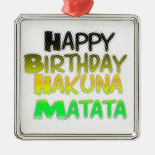 Cute Grattis på födelsedagen Hakuna Matata eco Ins Julgransprydnad Metall