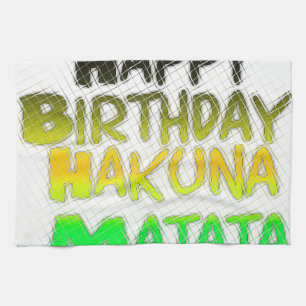 Cute Grattis på födelsedagen Hakuna Matata eco Ins Kökshandduk