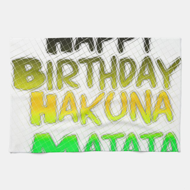 Cute Grattis på födelsedagen Hakuna Matata eco Ins Kökshandduk (Horisontell)