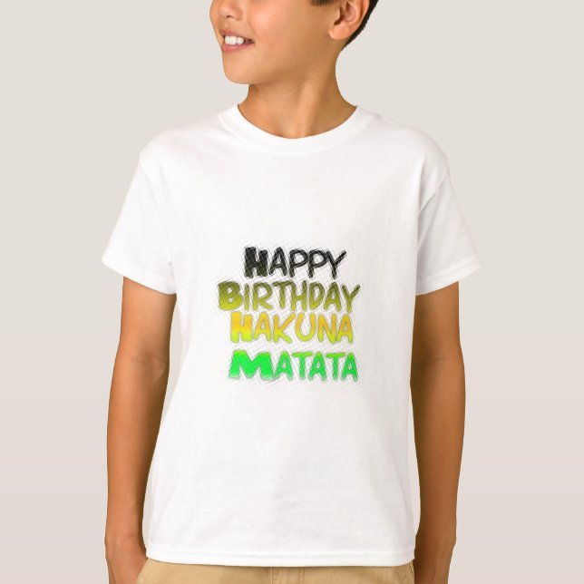 Cute Grattis på födelsedagen Hakuna Matata eco Ins T Shirt (Framsida)