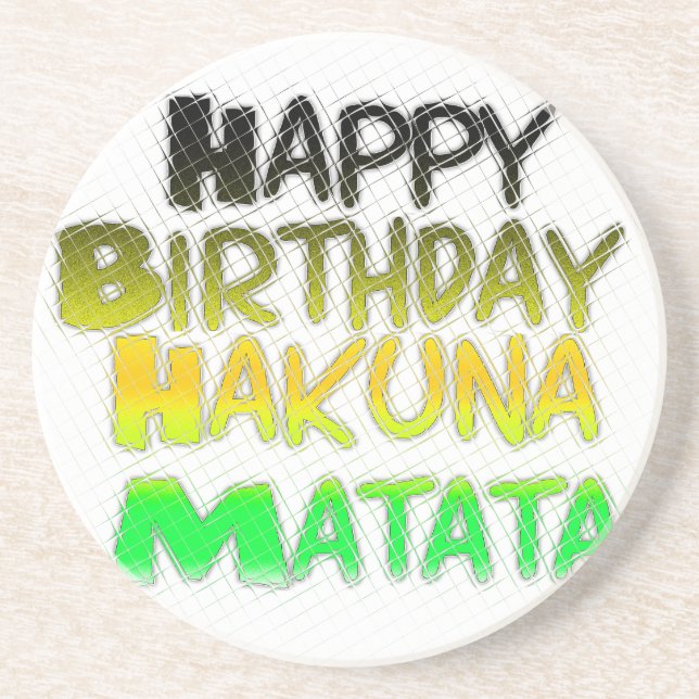 Cute Grattis på födelsedagen Hakuna Matata eco Ins Underlägg Sandsten (Framsidan)