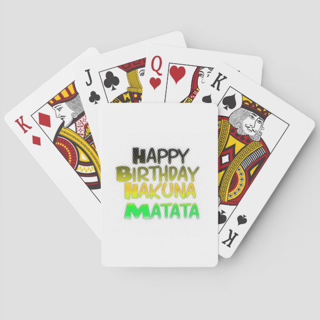 Cute Grattis på födelsedagen Hakunamatata-inspirat Casinokort (Baksidan)