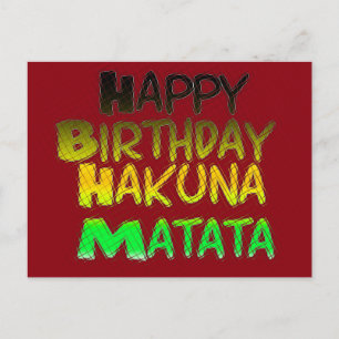 Cute Grattis på födelsedagen Hakunamatata-inspirat Vykort