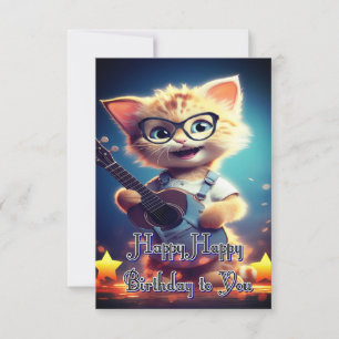 Cute Grattis på födelsedagen-katt