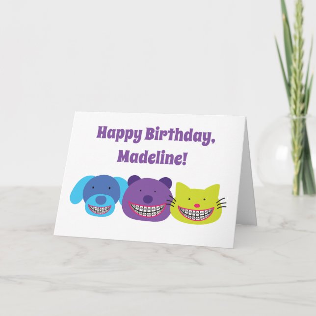 Cute Grattis på födelsedagen-kort för Braces Weare Kort (Framsida)