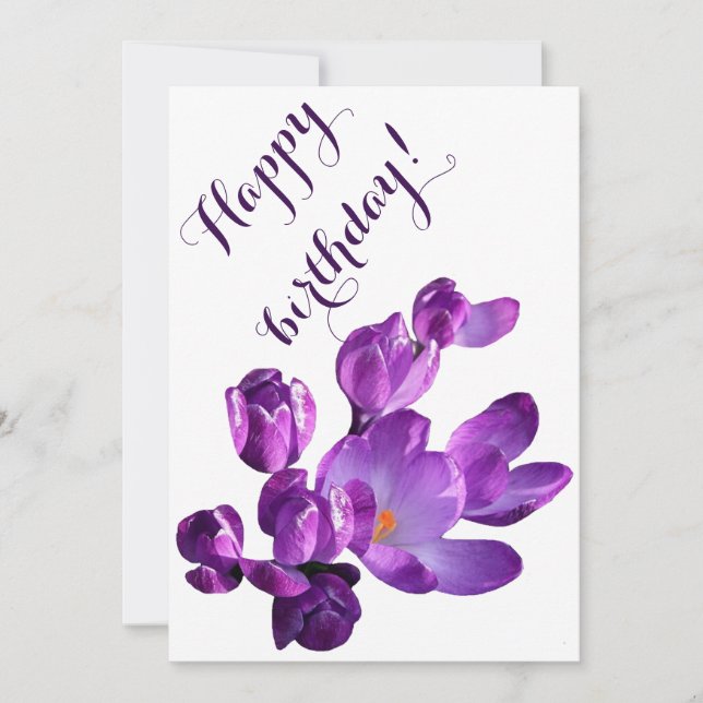 Cute Grattis på födelsedagen lila-krockkort Inbjudningar (Framsida)