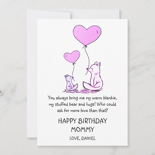Cute Grattis på födelsedagen Mamma (Framsida)