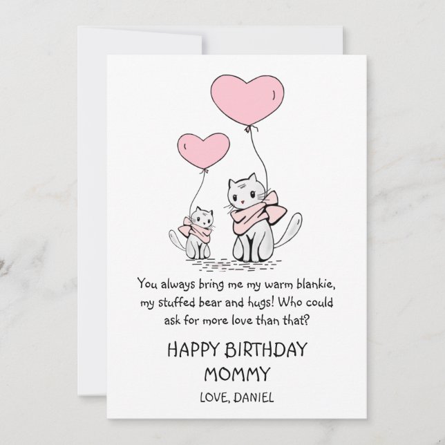 Cute Grattis på födelsedagen Mamma (Framsida)