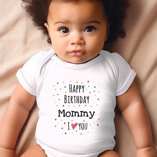 Cute Grattis på födelsedagen Mamma T Shirt (Happy BirthdayMommy Baby Bodysuits - Adorable Designs for Mom's Big Day!)