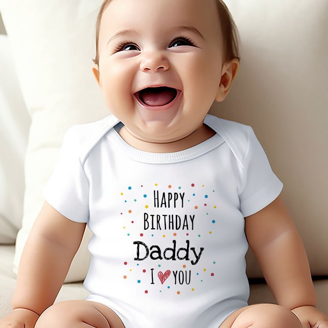 Cute Grattis på födelsedagen pappa T Shirt (Happy Birthday Daddy Baby Bodysuits - Adorable Designs for Dad's Big Day!)