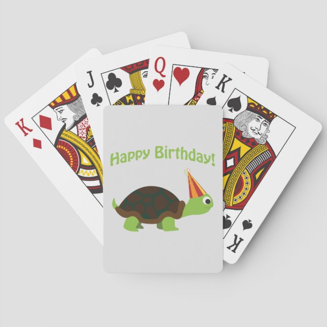 Cute Grattis på födelsedagen! Turtle Casinokort (Baksidan)