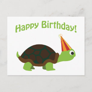 Cute Grattis på födelsedagen! Turtle Vykort