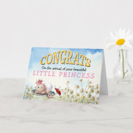 Cute Gratulerara Flicka-festen Princess Krona Kort