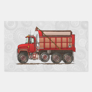 Cute Gravel Lastbil Rektangulärt Klistermärke