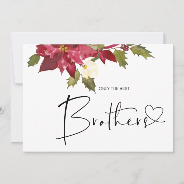 Cute Gravid Reveal Brother Nyfödd bebis jul Kort (Framsida)