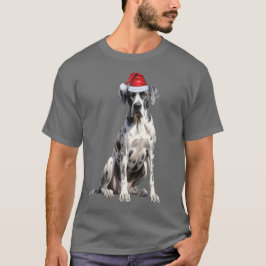 Cute Great dane Hund älskare-jultomten T Shirt